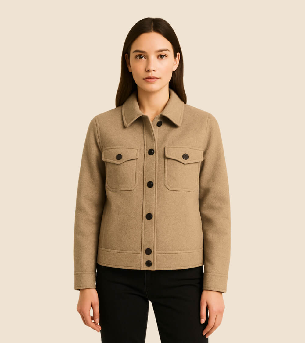 Wool Blend Shirt Jacket